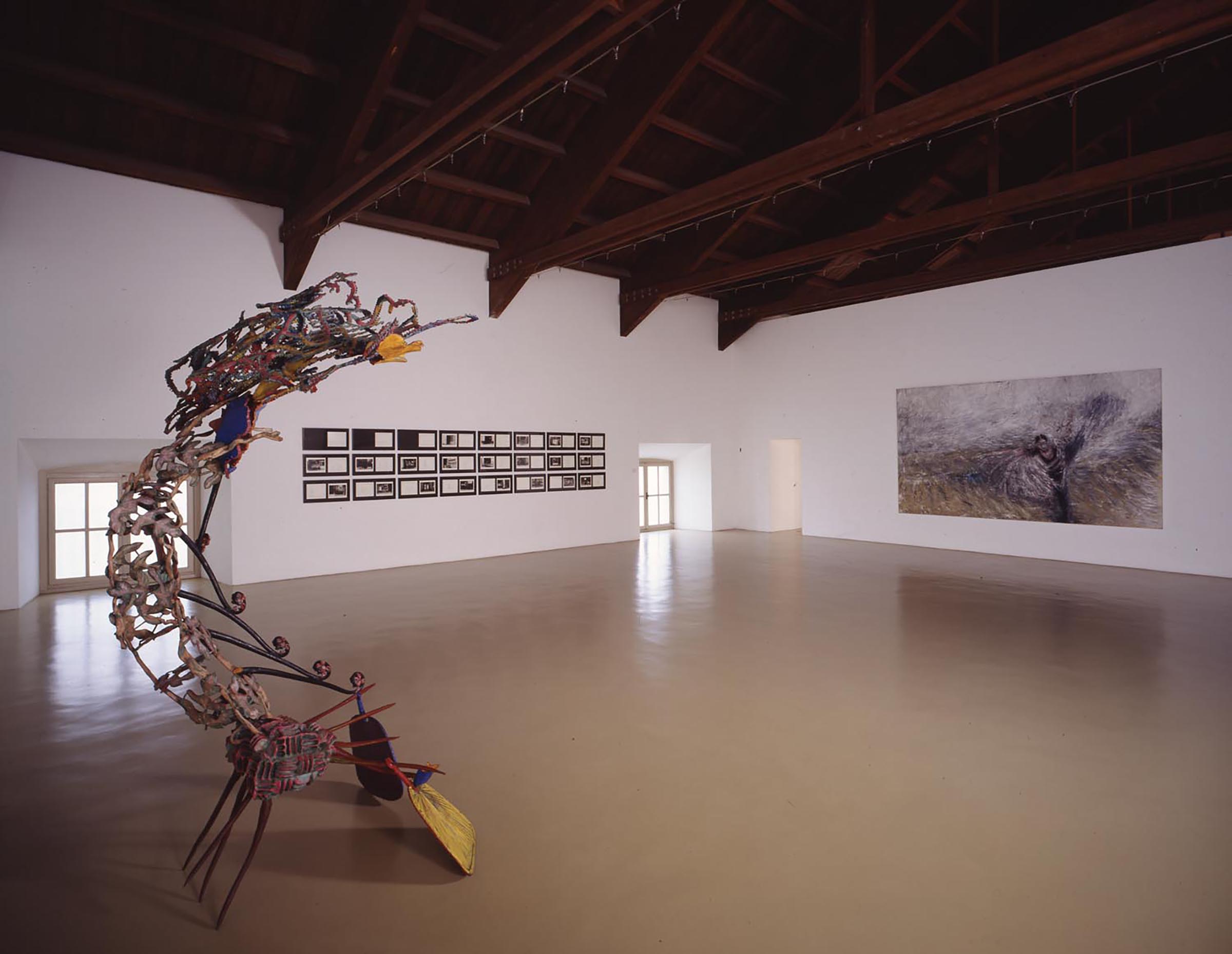 Nancy Graves, Cantileve, 1983; Martha Rosler, The Bowery in Two Inadequate Descriptive Systems, 1074-1975 and Susan Rothenberg, Holding the Floor, 1985